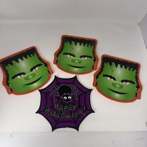 4 Halloween Monsters Plates Frankenstein Spider Decorative Treat Plate Kmart